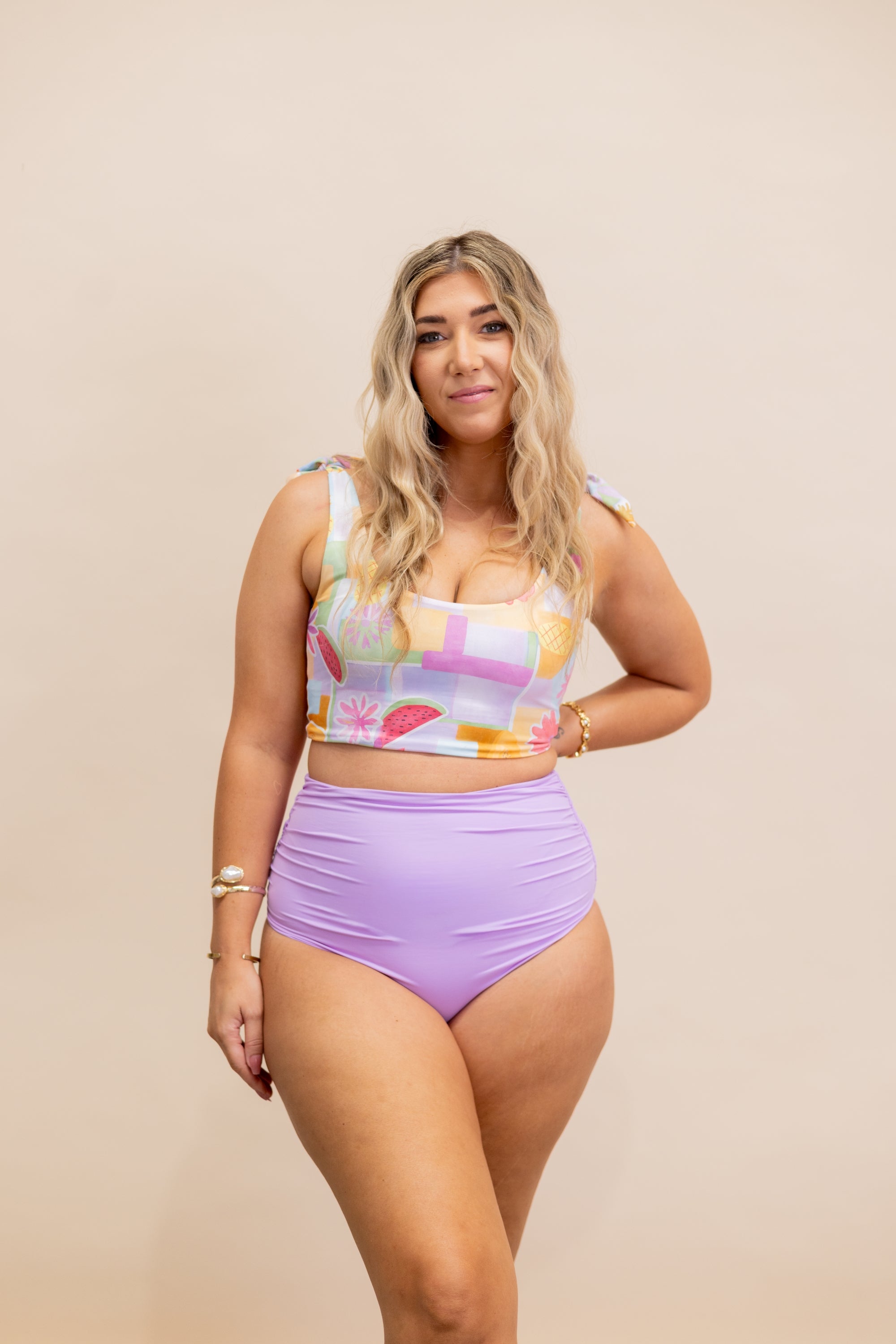 Amelia Tie Top Watermelon Crush | Supportive Bikini Top