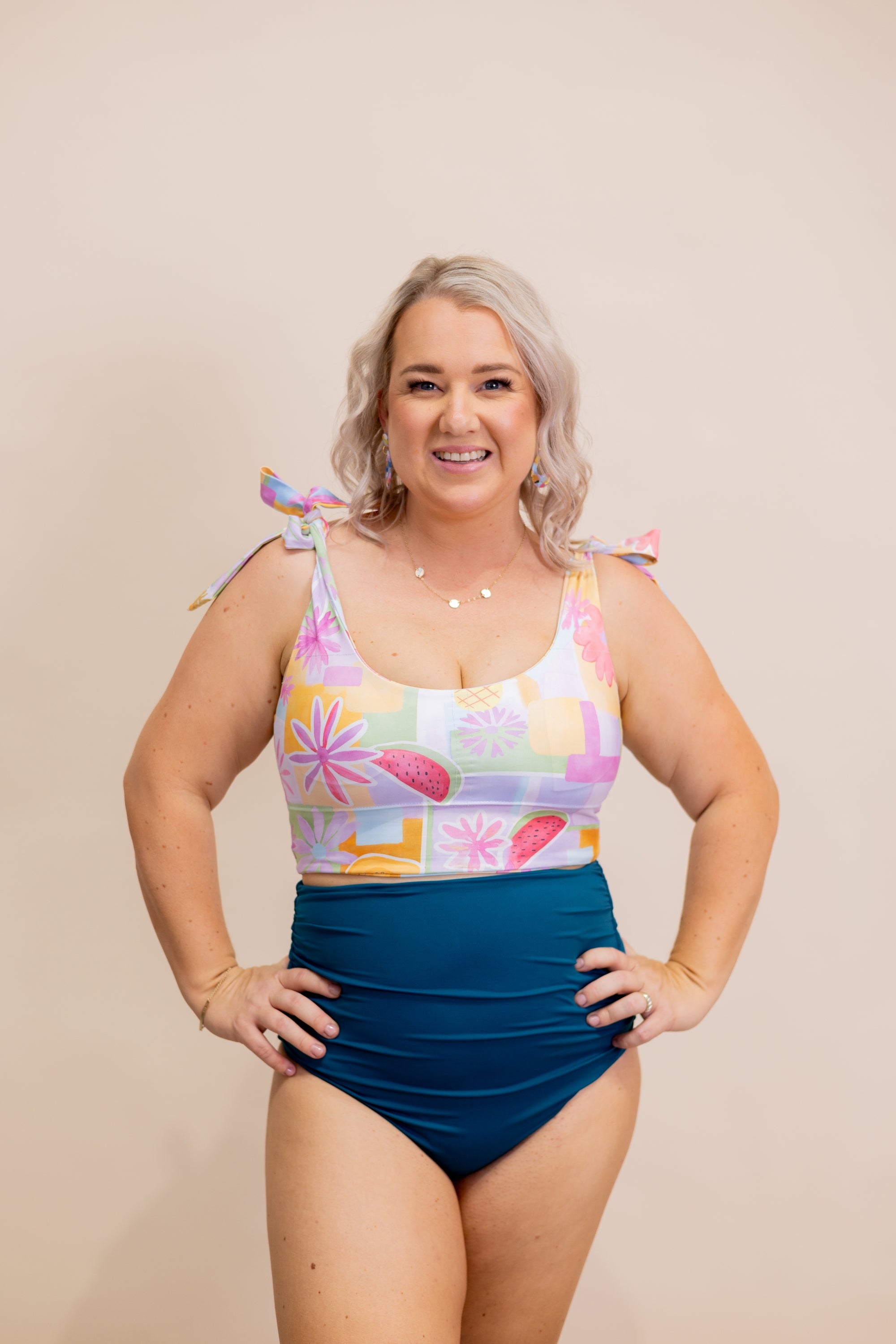 Rosa Bottoms in Emerald Green | High Waisted Swimwear