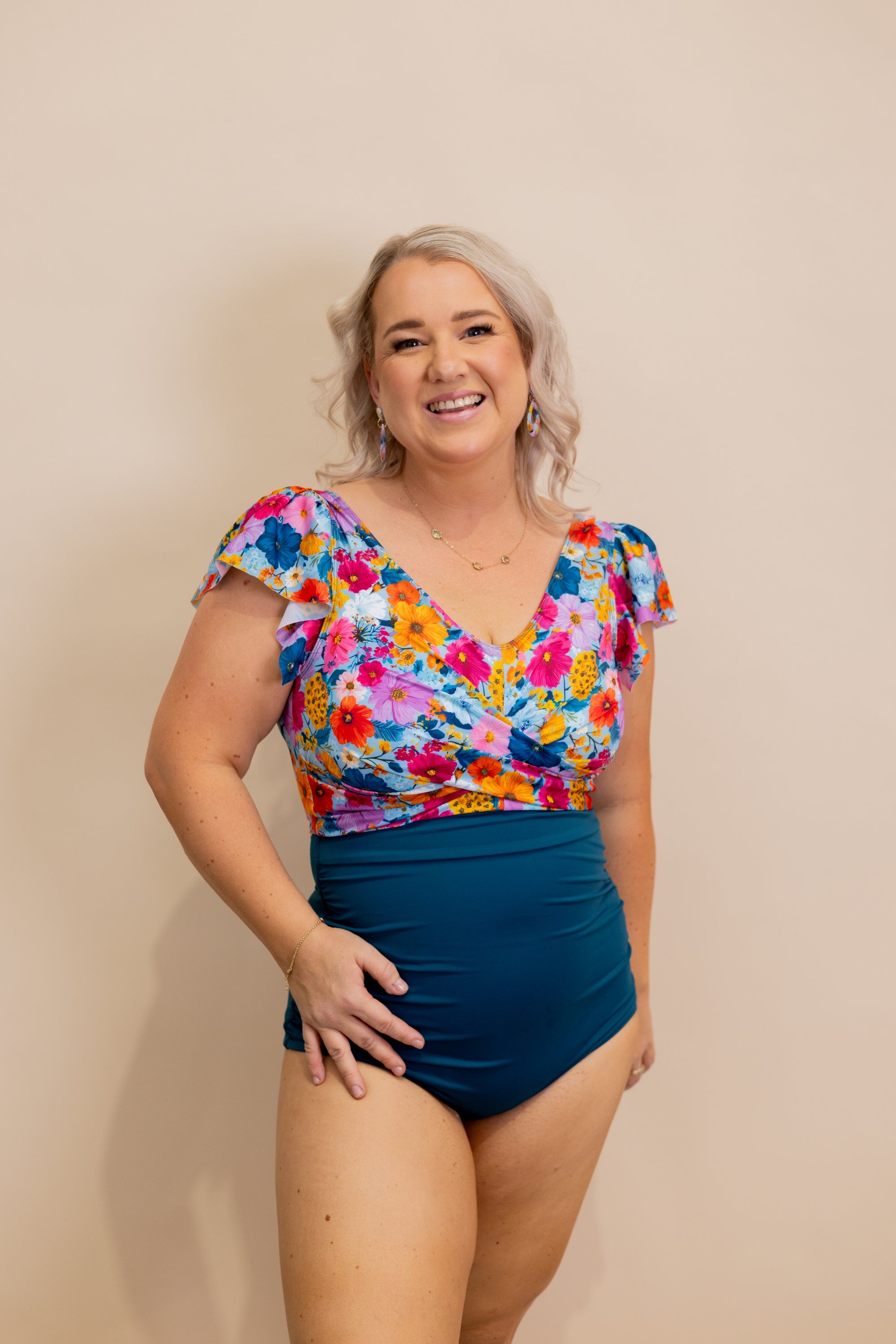 Ruth One Piece | Flattering Floral Swimwear for Mums